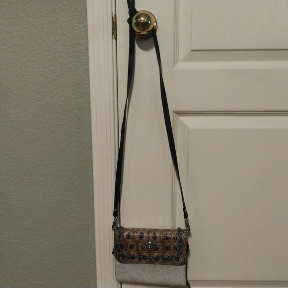 Lonestead Range Genuine Embossed Leather Cowhide Western Crossbody Bag Purse - Picture 2 of 16